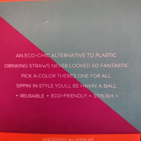 TWO Company Sipper Pretty Reusable Straws W/ Cleaning Brush - NEW - Picture 3 of 5